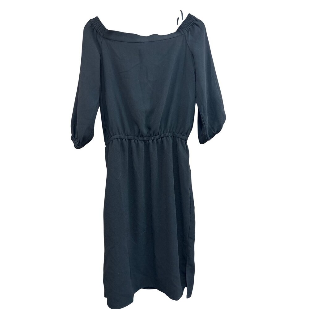 Ann Taylor Black Off-Shoulder Dress Size 4 Polyester & Rayon
